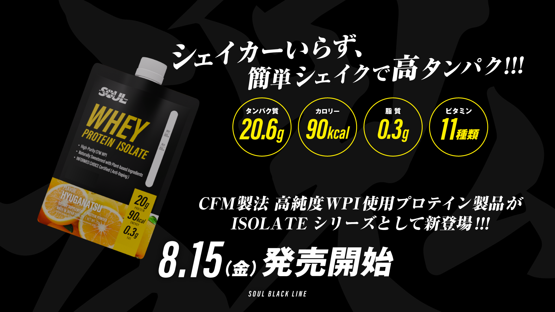 SOUL PROTEIN ISOLATE ONE(スパウトパウチタイプ) 先行予約分完売のお知らせ